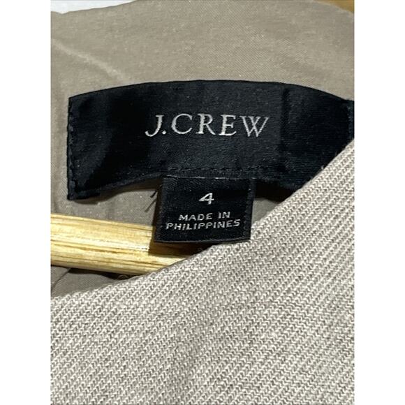 J Crew Resume Dress in Stretch Linen Blend Size 4 Natural Tan Career Work Office - Picture 9 of 12